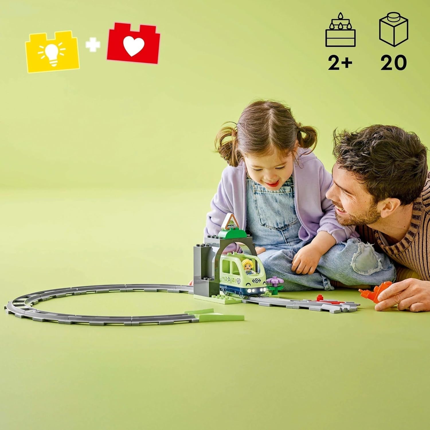 LEGO DUPLO Stadsspoortunnel en -rails - Uitbreidingsset, cadeau voor peuters, stimuleert de behendigheid, speelset voor autofans van 2 jaar oud, creatief leerspeelgoed 10425 Bouwsets Bekijk de LEGO-Store