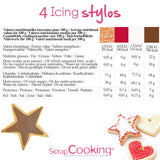 Scrapcooking - 4 stuks markers: goud, chocolade, wit en rood - decoratieve eetbare stiften voor het schrijven en tekenen op desserts, taarten en koekjes