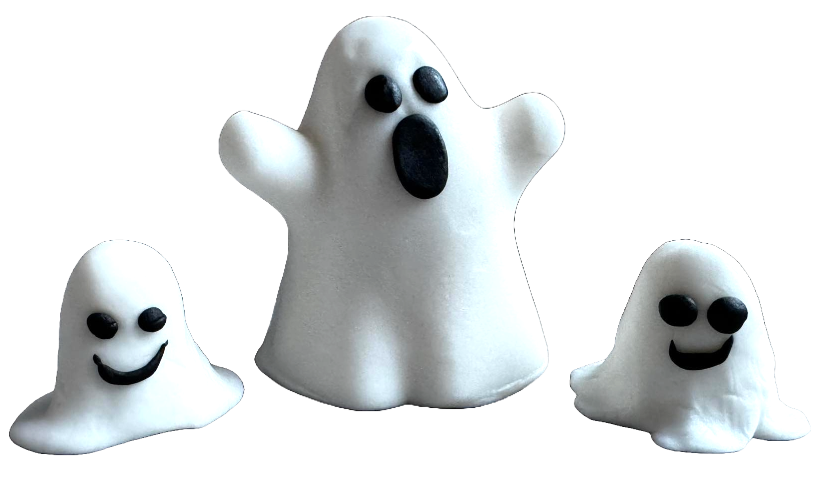 Set van 3 eetbare suikerpasta-decoraties, Halloween, Ghost Family Sugarpaste Decorations Naty Shop