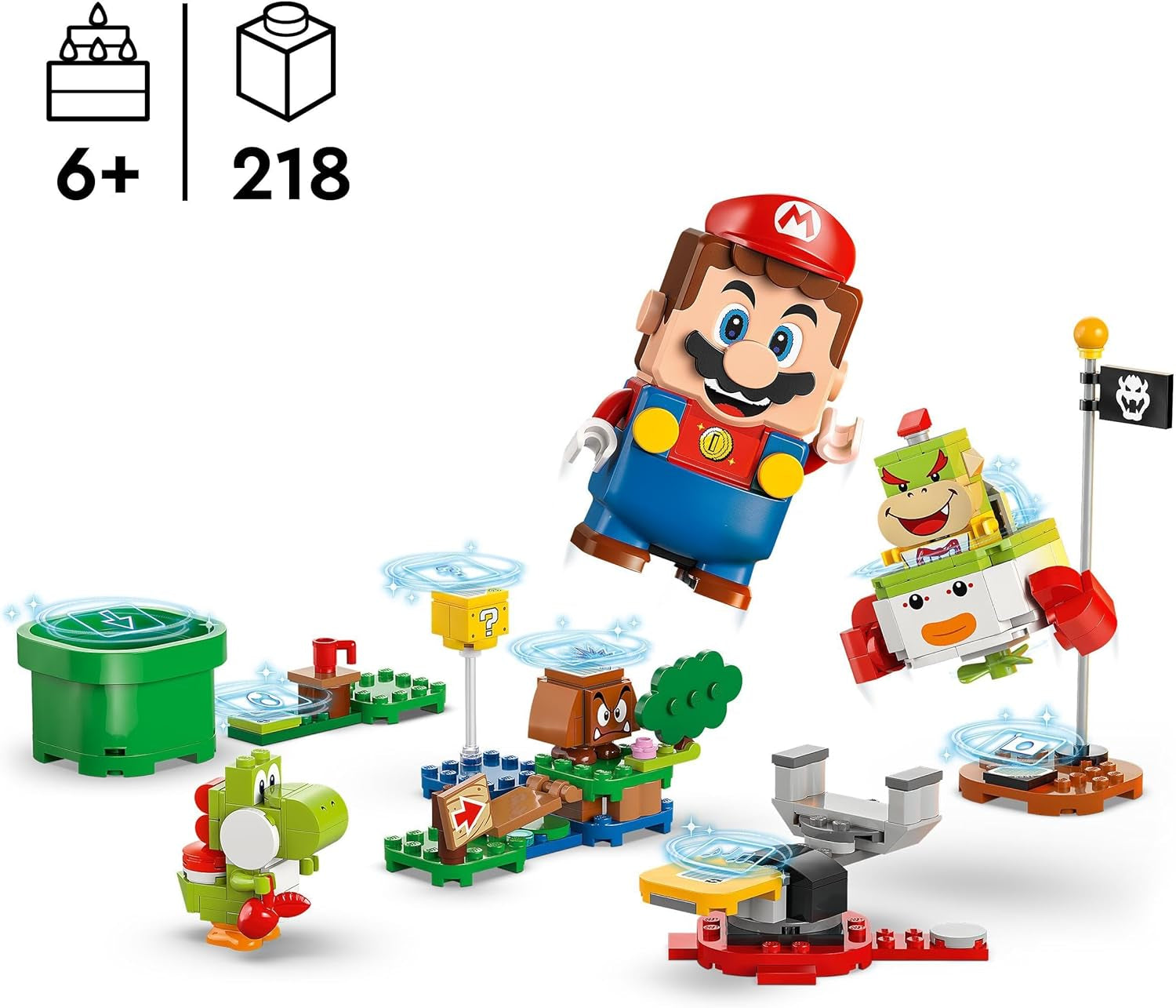 LEGO Super Mario-avontuur met interactieve Mario, Junior Clown-karset, Toy Yoshi, Nintendo-cadeau voor jongens, meisjes en gamers vanaf 6 jaar 71439 Bouwsets Besuche in LEGO-Store