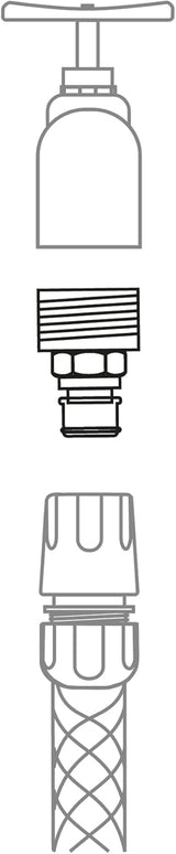 Amig - Mannelijke adapter voor 3/4 inch kraanaansluiting | Snel en eenvoudig aansluiten voor waterleidingen | Schroefdraadverbinding | ABS-kunststof en rubber | Grijs