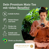 Biologische Yerba Mate-thee De originele 1 kg losse mate-thee Hoge cafeïne, ongebrand, luchtgedroogd, in het laboratorium geteste mate-bladeren, verpakt in Duitsland Premium kwaliteit Gräfenhof