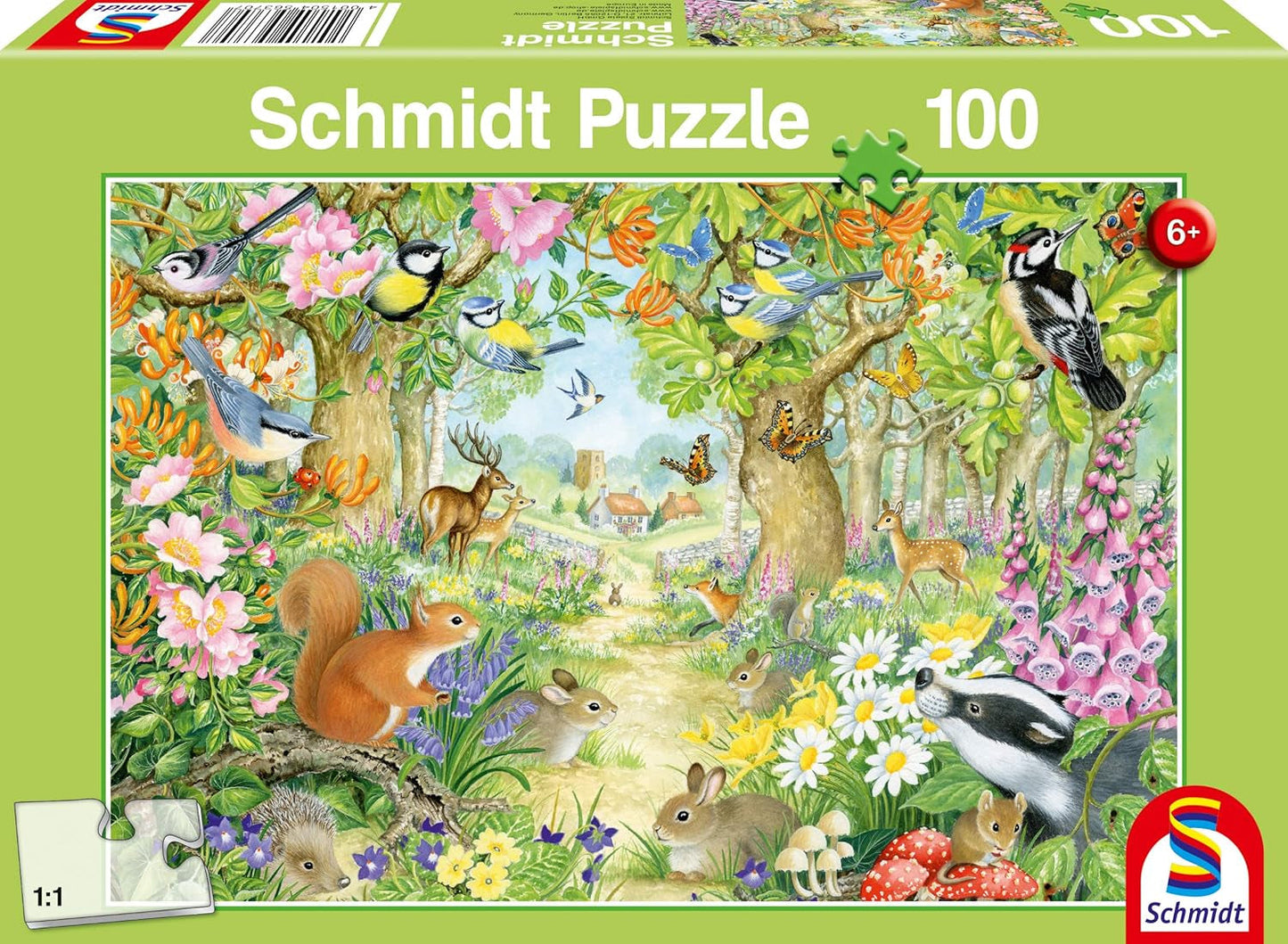 Schmidt Spiele 56370 puzzel met bosdieren voor kinderen, puzzel van 100 stukjes Naty Shop standaardtitel