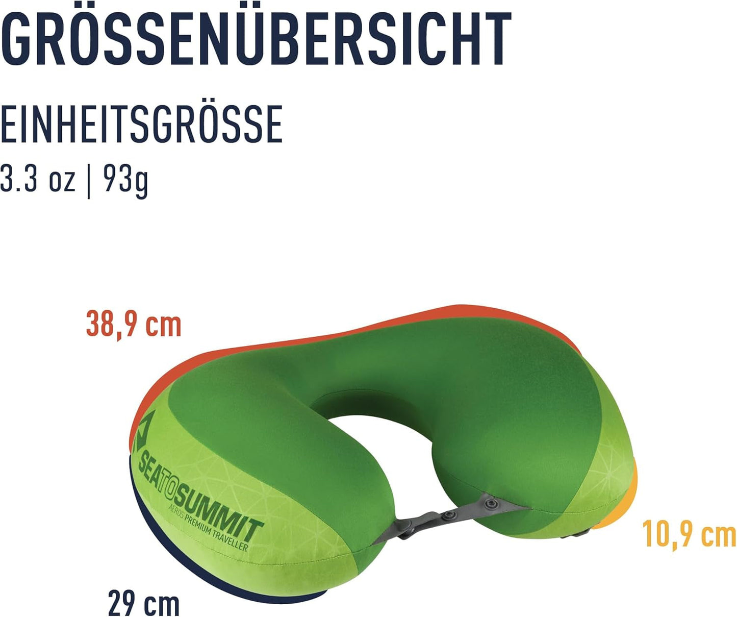 Sea to Summit - Eros Premium lendensteunkussen - Opblaasbaar steunkussen - Rugverlichting - 50D polyester materiaal - Compacte reistas - Service, reizen en auto-excursies - Marineblauw - 93g