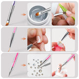 8 Stück Nagel Pinsel, Nagelkunstpinsel Pinsel Set, Pinsel Für Nägel Mit Doppelkopf Nail Art Pinsel Set Dotting Pen en Gel Brush for Nails Präzise Pinsel Für Nageldesign en Verzierungen