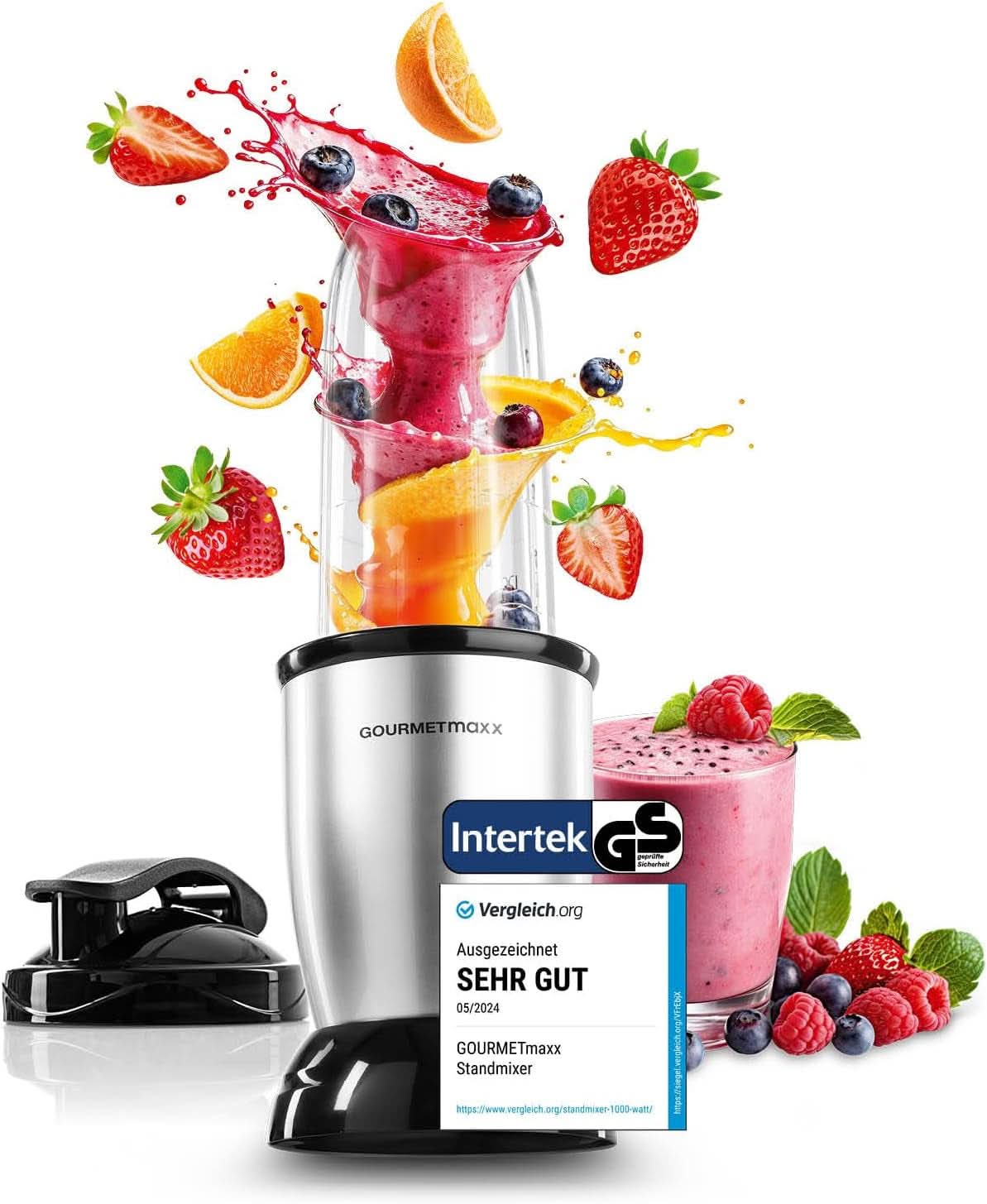 Gourmetmaxx Mr Magic Blender, Smoothie Maker met Xxl Naty Shop accessoirepakket
