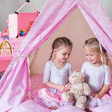 Relaxdays modulaire plank voor kinderkamers, prinsessenkasteelontwerp, kunststof, doe-het-zelfkast met deuren, HL: 128 x 110 x 37 cm, roze