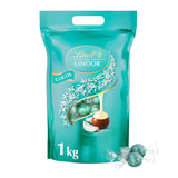 Lindt LINDOR Chocolade met Pistache | Hersluitbare zak van 1 kg | ca. 80 Melkchocoladeballetjes met smeltende pistacheroomvulling | Bulkverpakking, pralinegeschenk