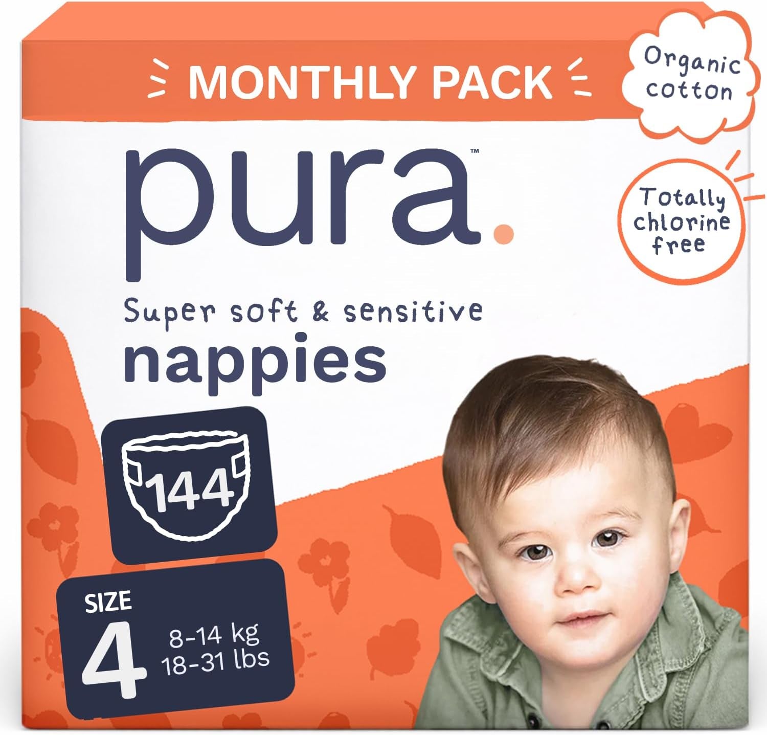 Eco-babyluiers - maat 3 (4-9 kg), 1 pak (26 luiers), ultrazachte luiers voor de gevoelige huid, biologisch katoen, tot 12 uur lekbescherming, nieuwe maattabel