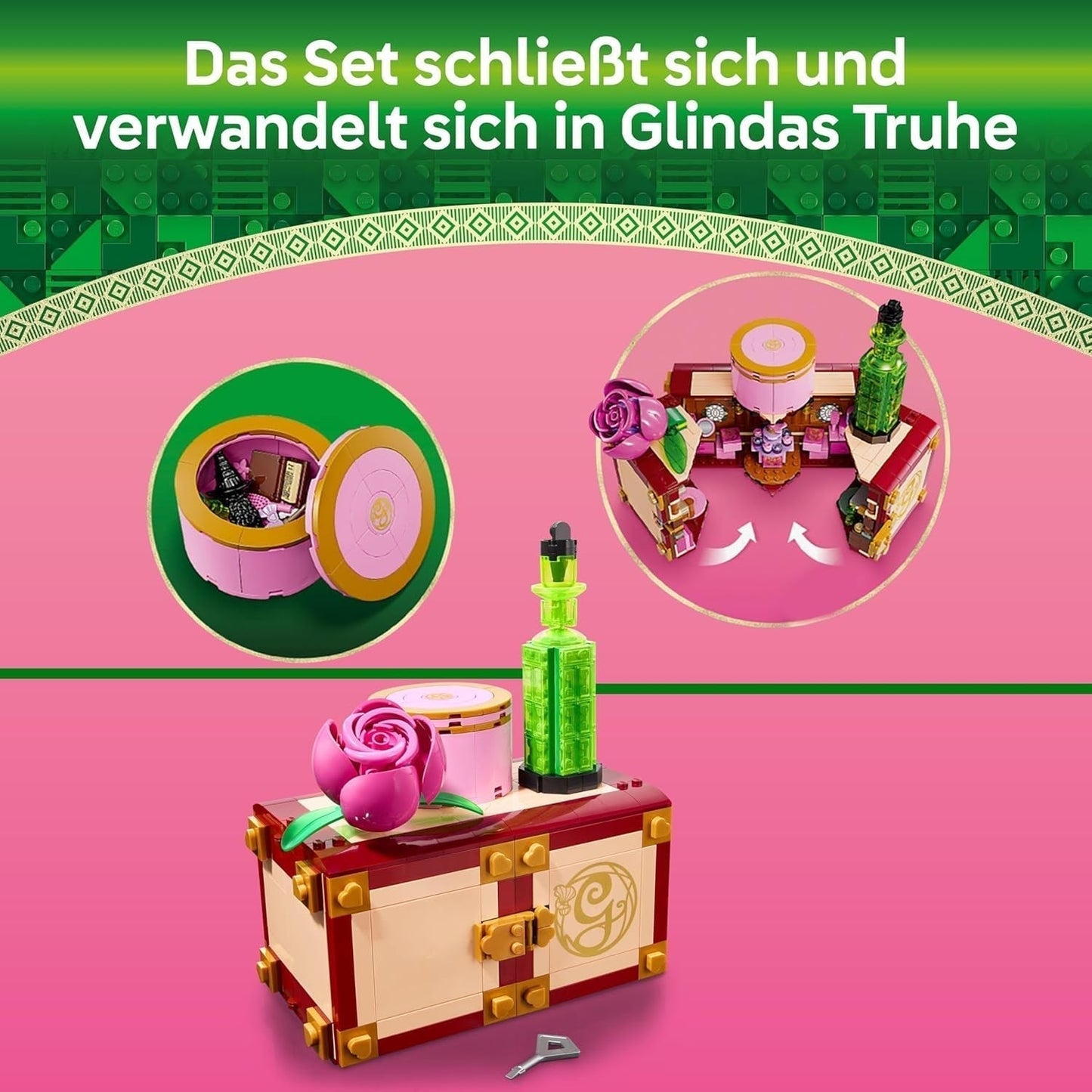 LEGO Wicked Glinda en Elphaba's slaapkamer - Poppenhuis met 2 mini Witches of Oz poppen, coole accessoires waaronder bloemen en outfits - Creatief speelgoed voor meisjes vanaf 8 jaar en fans - 75683 Bouwsets Besuche den LEGO-Store