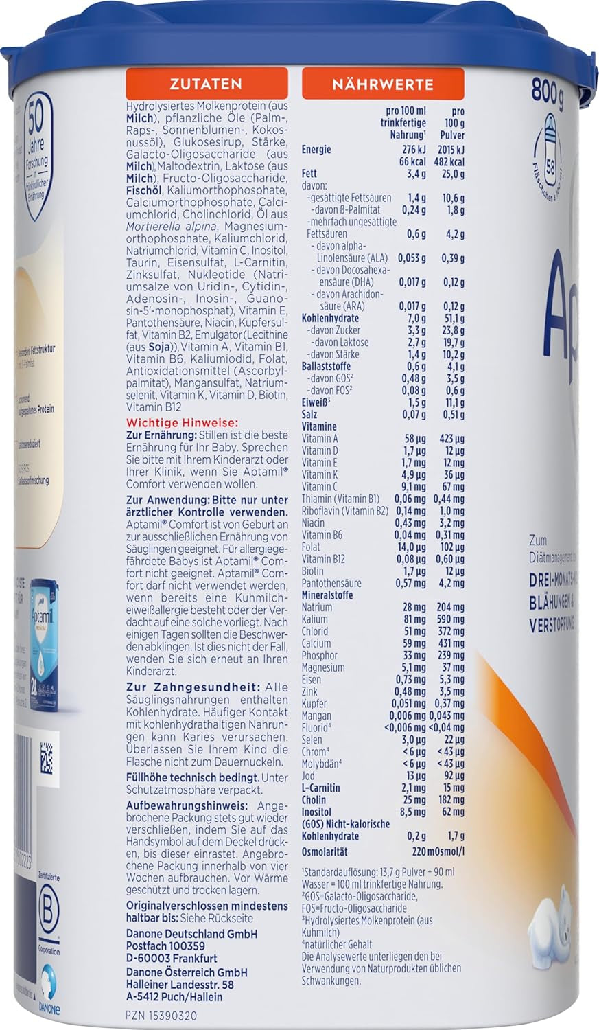 Aptamil Comfort - Speciale formule vanaf de geboorte - 1 x 800 g