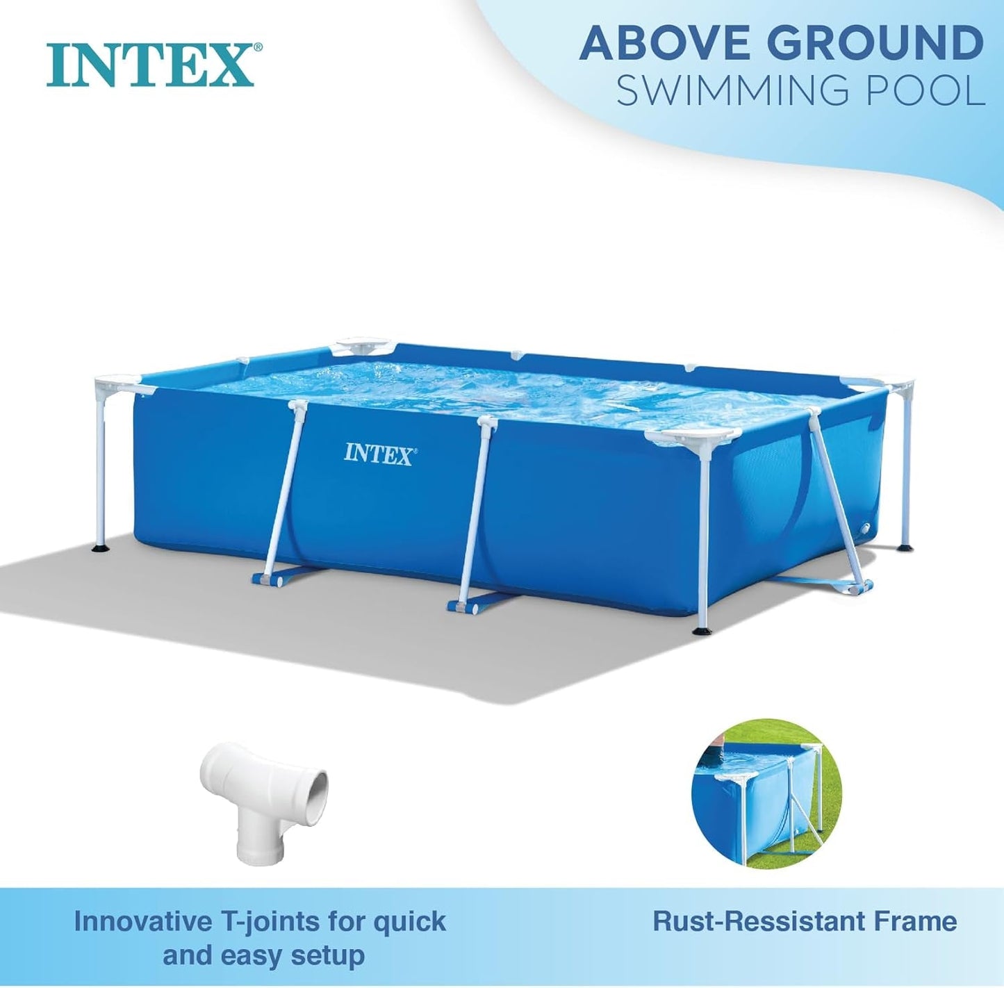 Intex 28271NP - Rechthoekig bovengronds zwembad met frame, 2282 l, staal en PVC, blauw, 260x160x65 cm
