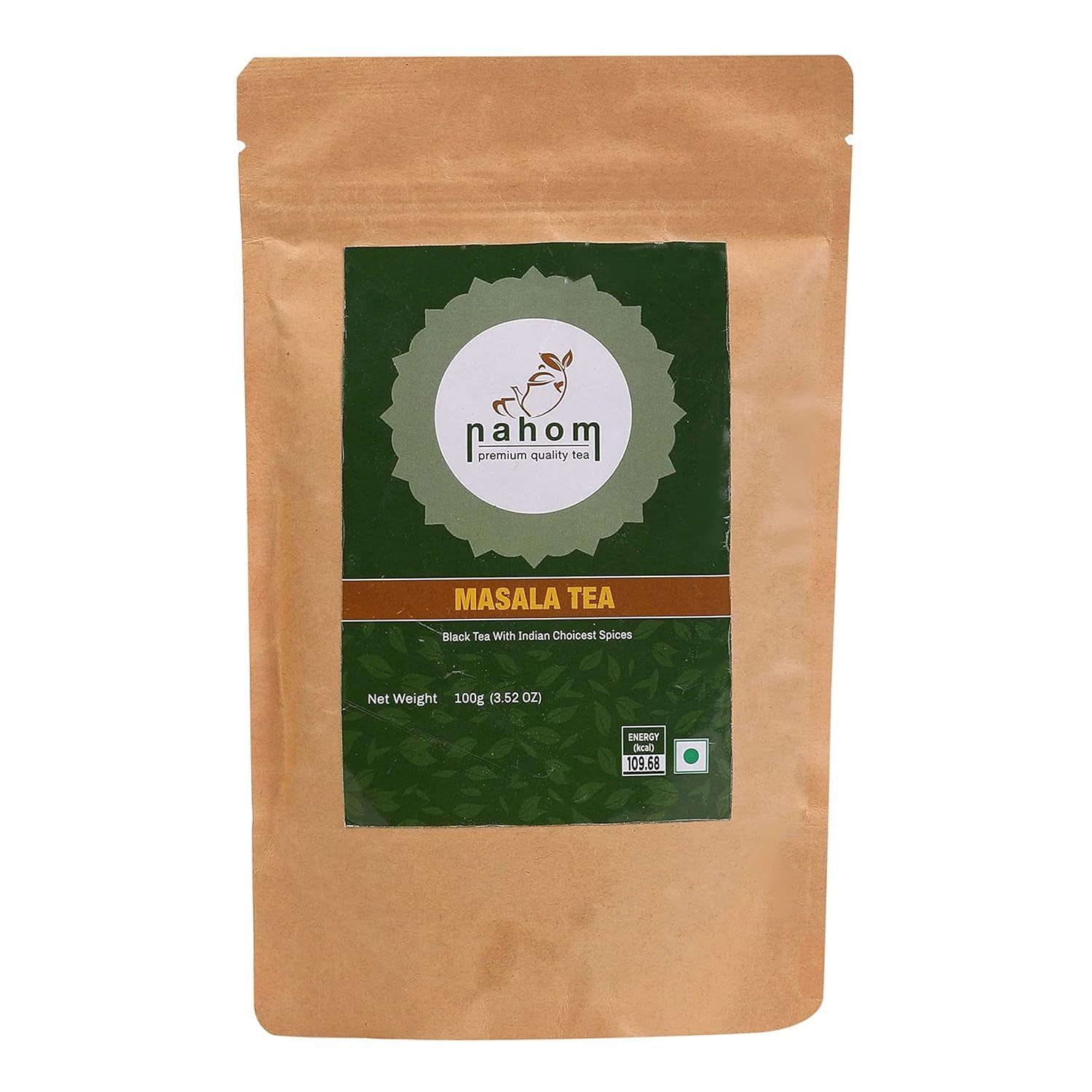 India's Masala Chai losse bladthee | 50 kopjes, mix van zwarte thee, kaneel, kardemom, zwarte peper | Gekruide Masala-thee | Chai Latte Suited zak van 100 g