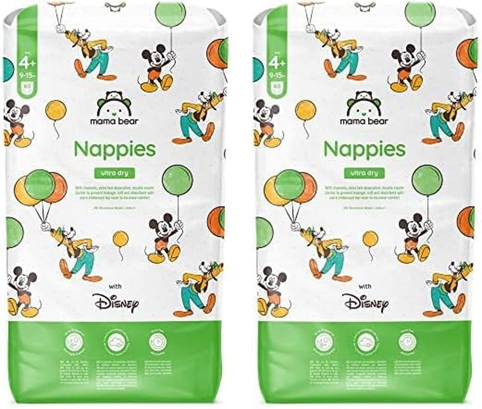 Amazon-merk: Mama Bear Disney Ultra Dry-luiers, maat 3 (4-9 kg) - maanddoos, wit, 172 stuks (2 verpakkingen van 86)