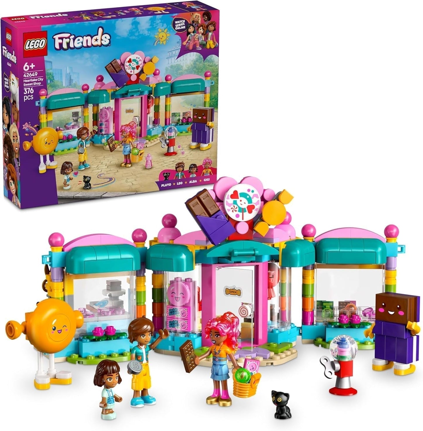 LEGO Friends Heartlake City Shop speelset voor meisjes vanaf 6 jaar, 2 minipoppen, rollenspel, micropoppetje en kattenspeelgoed 42649 Bouwsets Bekijk de LEGO-Store standaardtitel