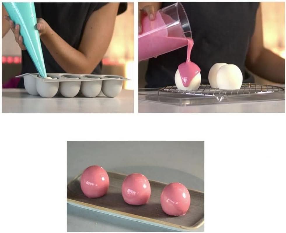 Silikomart, Vorm voor Tartufo-siliconencakes, 8 enkele poorten, Ø 62 H 52 mm Keuken Naty Shop