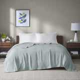 Madison Park Freshspun rieten katoenen deken Twin Grey bedden en dekbedden Madison Park Twin Blue