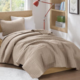 Comfort Spaces Kienna-dekbedset Luxe dubbelgestikte zomerdeken Lichtgewicht zacht beddengoed voor het hele jaar Bijpassende kussensloop Witte kingsize deken (264,2 x 228,6 cm) Naty Shop Taupe Twin/Twin Xl (66"X90") Quilts en quilts