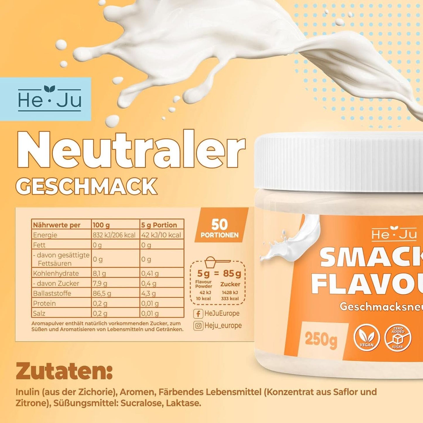 He-Ju, Poeder met neutrale smaak, 250 gram Aromas Naty Shop