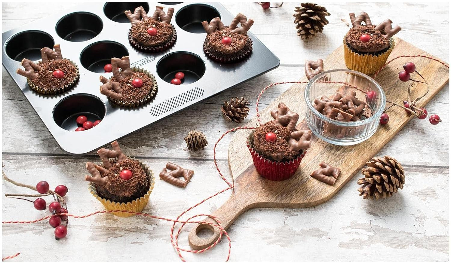 Magische bakplaat voor 12 muffins Vormen en bakplaten Naty Shop