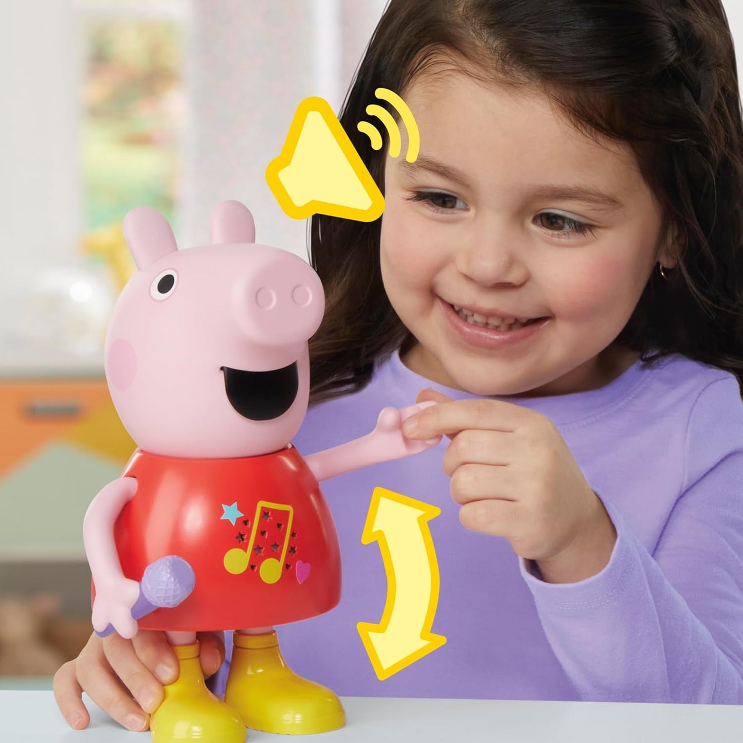 Peppa Pig pop, pratend en zingend, roze, 20 cm