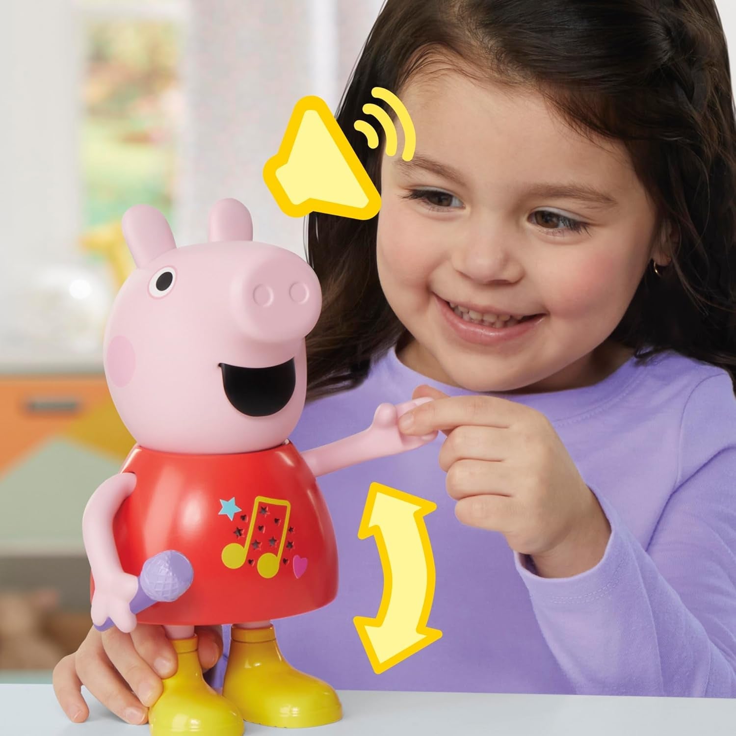 Peppa Pig pop, pratend en zingend, roze, 20 cm
