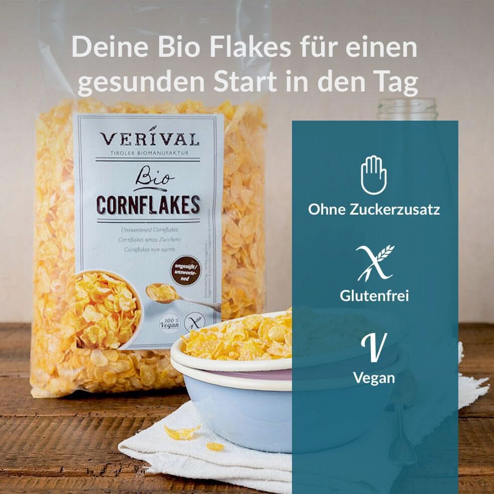 Verival Cornflakes ongezoet, verpakking 6 x 250 gram Cereale Naty Shop
