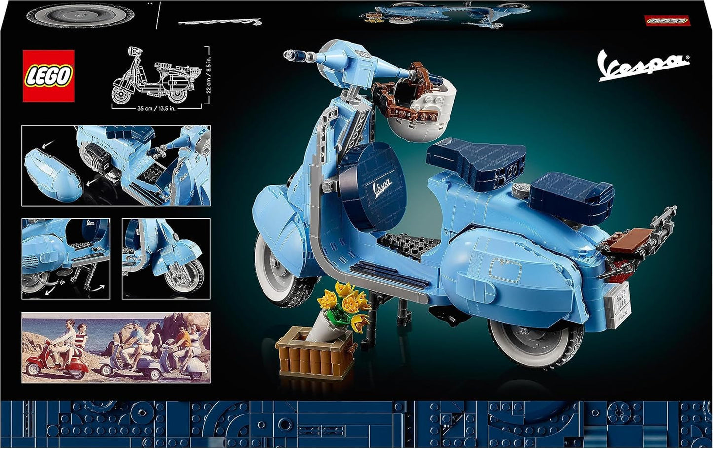 LEGO Icons Vespa 125, bouwbaar motormodel, vintage Italiaanse scooter, modelbouwset voor volwassenen, tentoonstellingsstuk als kamerdecor, cadeaus voor dames en heren 10298 Bouwsets Besuche in LEGO-Store