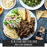 Ankerkraut Gyros, Gewürzmischung für Gyros, egal ob aus der Pfanne of vom Grill, mit Zwiebel, Knoblauch, Marjolein, Komijn, Piment en meer, 80 g in korkenglas