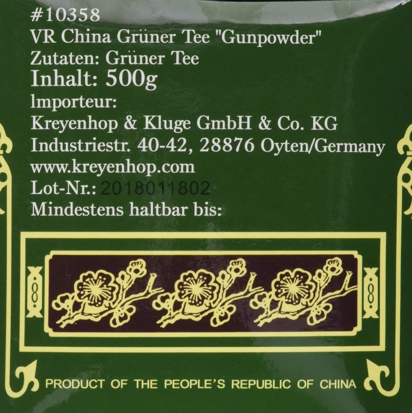 Groene thee, buskruit, Geroll (1 pakje van 500 g)