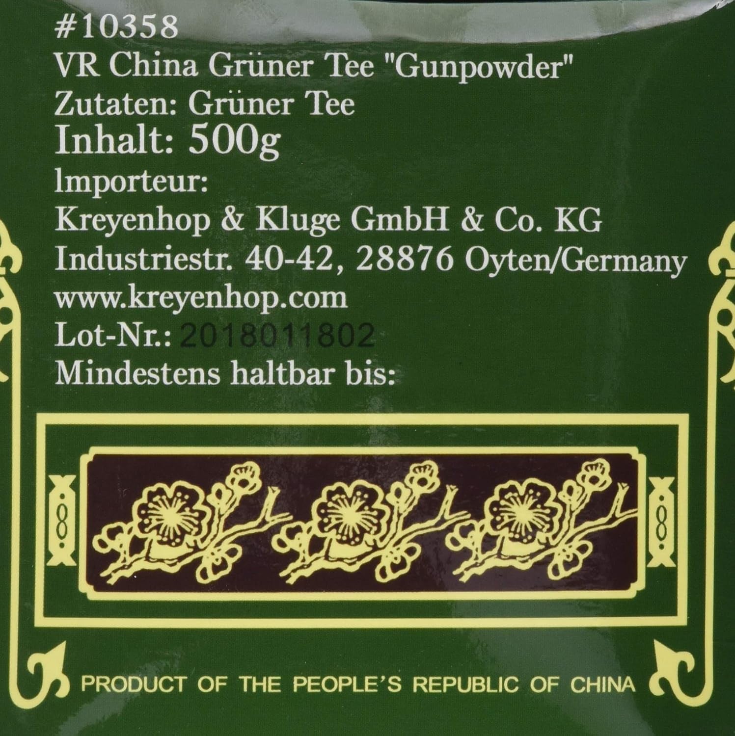 Groene thee, buskruit, Geroll (1 pakje van 500 g)