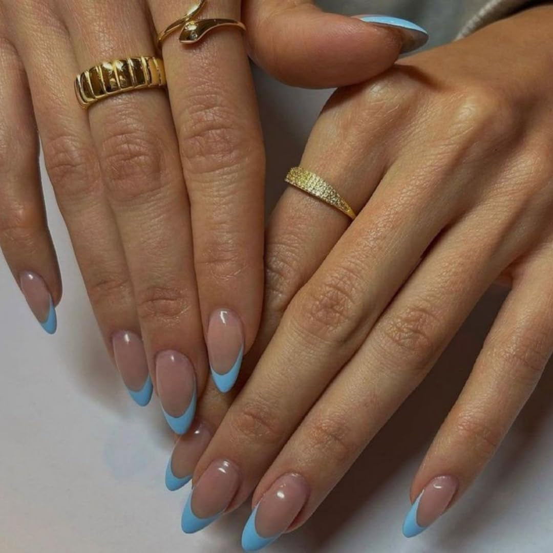 Lange Franse tips Gouden glitterlijm op lange vierkante nagels Glitter Franse tip Kunstnagels Set Vierkante kunstnagels voor dames 24 stuks