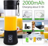 Mixer Smoothie Maker Tragbarer Entsafter: 380Ml Standmixer Persönlicher Shaker Proteinshake Mit 6 Edelstahlmesser Tragbar-Bpa-Freie Mit USB-Mixbecher Voor Shakes,Saftoutdoor,Schwarz Bucatarie Naty Shop