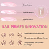 Kunstnagels set - 240 stuks korte vierkante nagels zacht gelmodel naakt wit gradiënt nep natuurlijke lijm op nepnagels voor vrouwen DIY (naakt gradiënt, 240X)