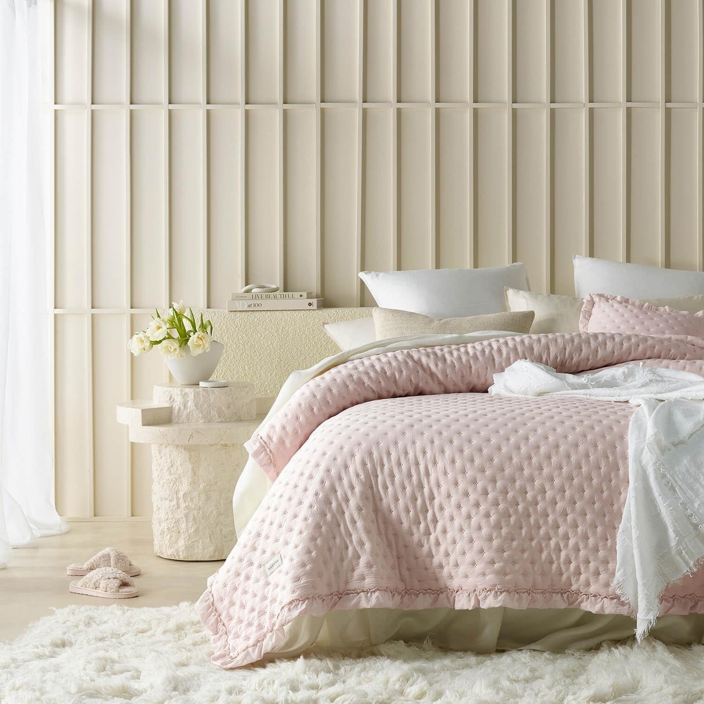 Molly elegante sprei in poederroze 170 x 210 cm sprei Veelzijdig als sprei of banksprei deken voor bed en bank Dekenstijl Ideaal als sprei Bedden en dekens Besuche den ROOM99-Store