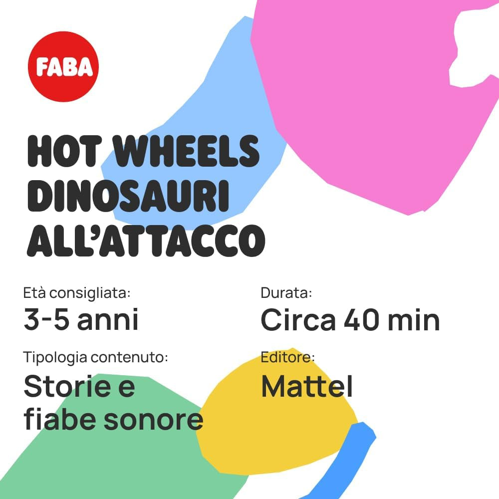 Hot Wheels dinosaurusaanval geluidsfiguur - verhalen en geluidsverhalen voor jongens en meisjes van 3-5 jaar oud, speelgoed met educatieve inhoud, Italiaanse versie Jucarii Bebe Naty Shop