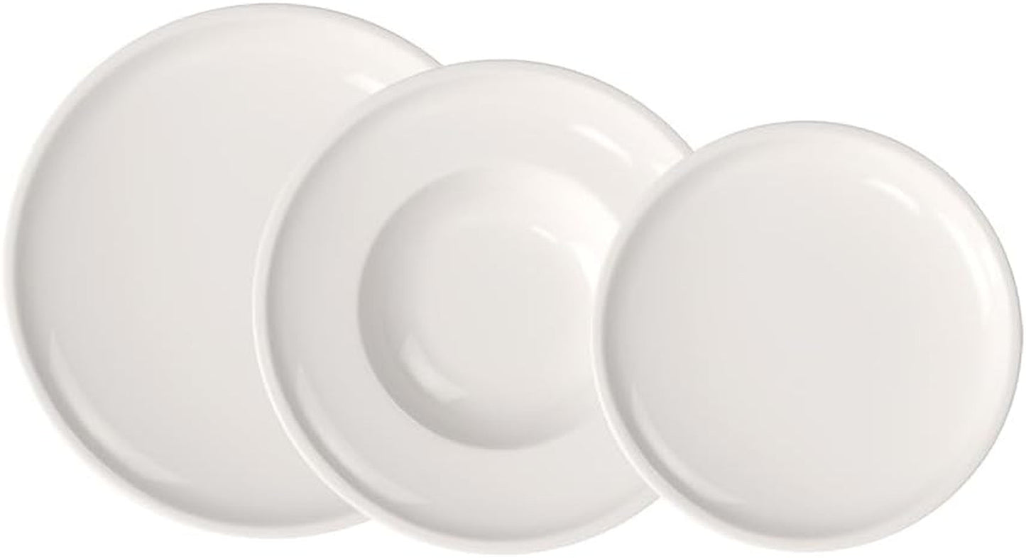 Villeroy & Boch - Artesano 6-delige serviesset voor 2 personen, wit, vaatwasmachinebestendig, magnetronbestendig, bestekset, bordenset, dinerborden, ontbijtborden, dinerborden, premium porselein
