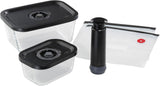 Vacuümset Küchenprofi EASYFRESH | Set van 7 stuks | 1x elektrische vacuümpomp, 1x vacuümpot S, M en L, 3x vacuümzakken 22x21 cm | borosilicaatglas, hoogwaardig kunststof | voorbereiding en bewaren Voedselbewaardozen Naty Shop Stofzuigerset 5-delig