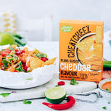 Gekweekte voedingsmiddelen Veganistische 3-delige set Veganistische Mac en Kaas, Goudse saus, Cheddarsaus, Laktosefrei Glutenfrei MAC & CHEEZ CHEATCHEEZ