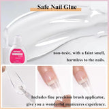 Ballerina kunstnagels set - 240 stuks delicate lila roze kunstnagels, volledig dekkende lijm op kunstnagels, kunstnageltips set voor manicure en nagelkunst voor vrouwen en meisjes (lavendelroze)