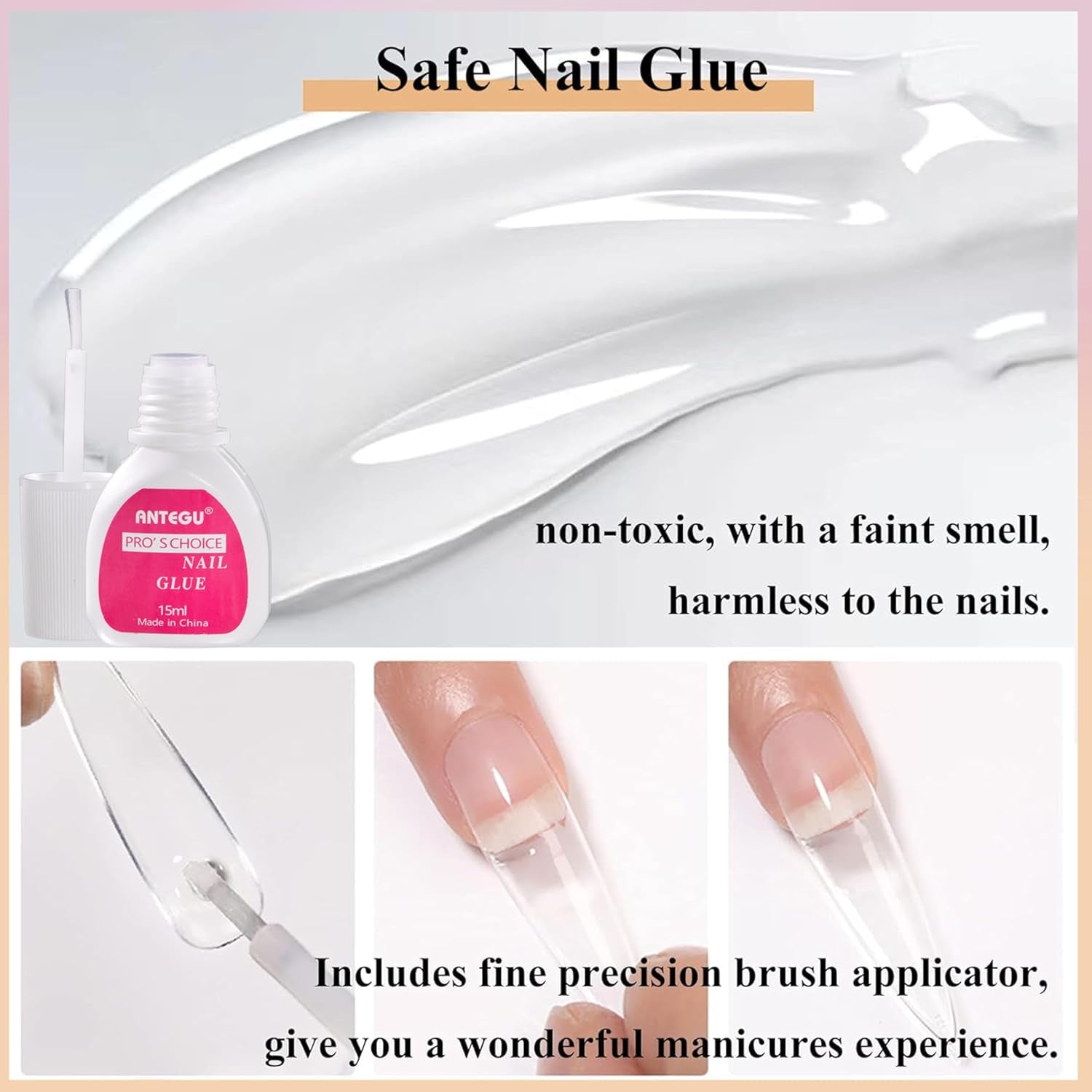 Ballerina kunstnagels set - 240 stuks delicate lila roze kunstnagels, volledig dekkende lijm op kunstnagels, kunstnageltips set voor manicure en nagelkunst voor vrouwen en meisjes (lavendelroze)