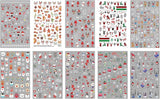 JMEOWIO Nagelsticker Weihnachten 10 Blatt Nail Art Sticker Selbstklebend Nagelaufkleber Schneeflocke Winter Urlaub Süß Decoratie Nageldesign Zubehör