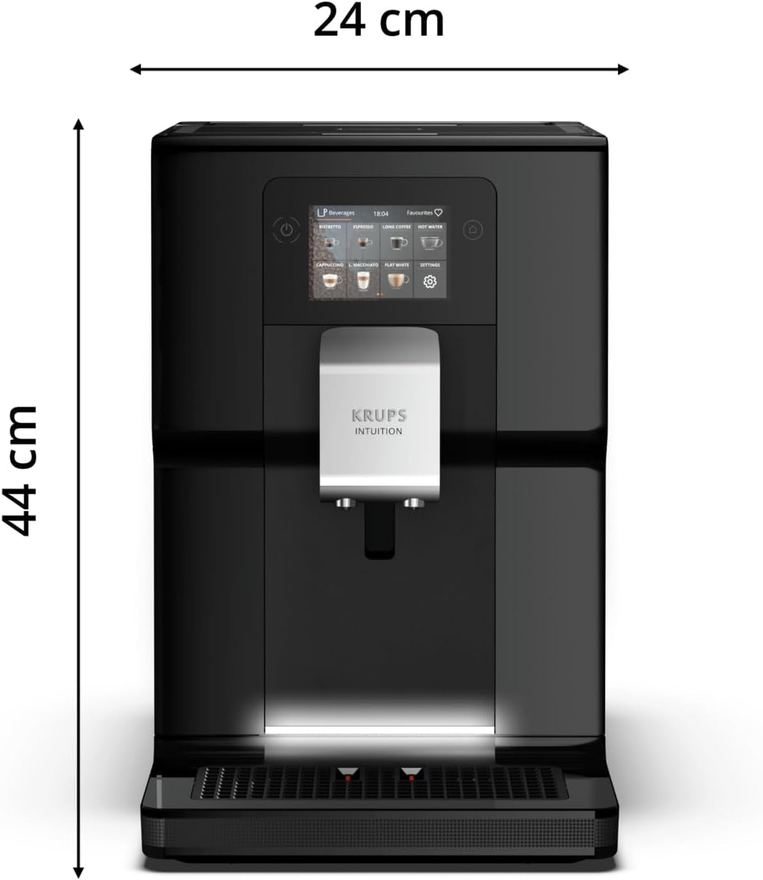 Krups Intuition Preference volautomatische espressomachine met smartphone-achtige bediening, 3,5" kleurentouchscreen, Smart Slide technologie, intuïtief verlichtingssysteem, 11 dranken, melkcontainer, EA873810