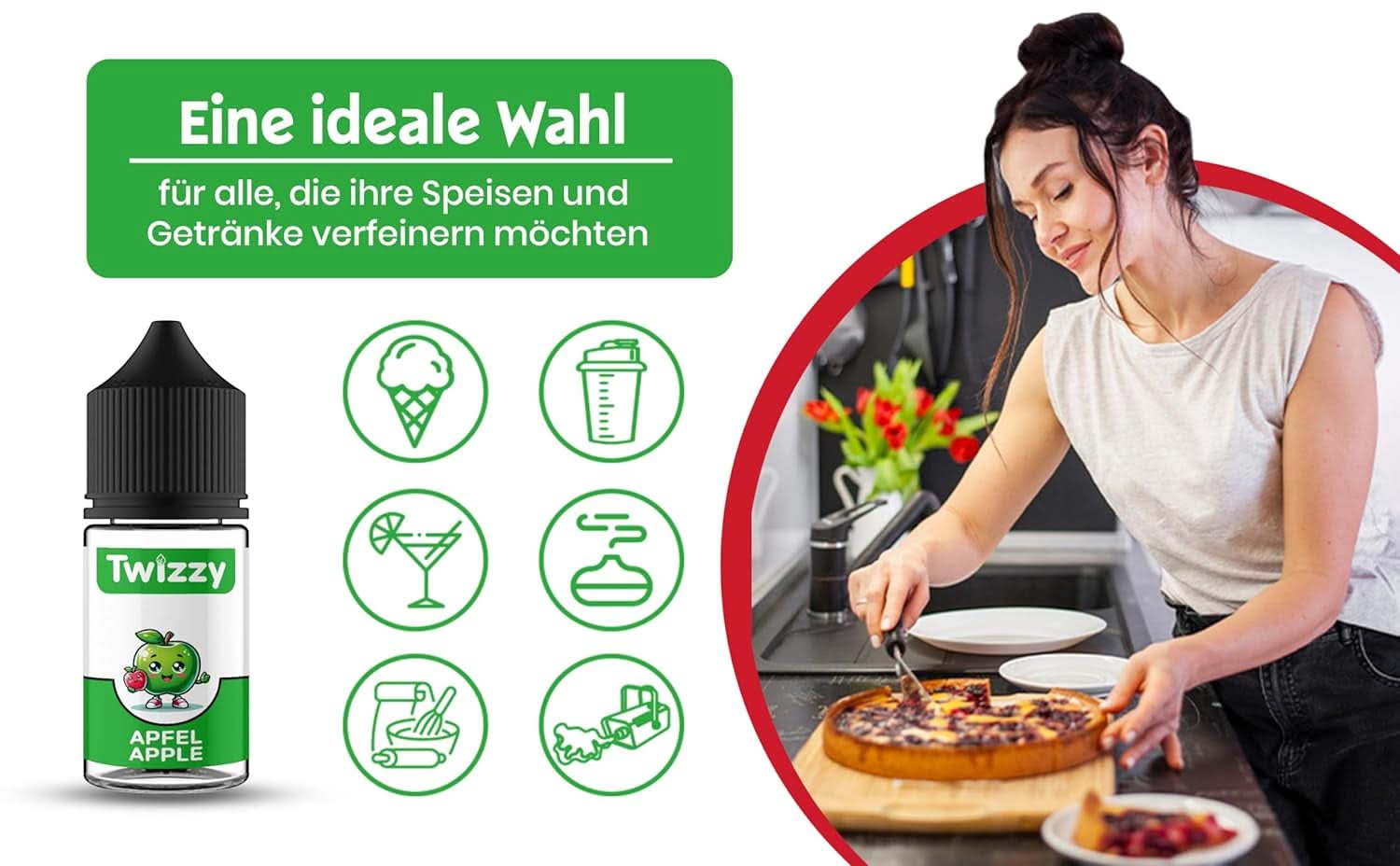 Twizzy, geconcentreerd appelaroma, 30 ml Aromas Naty Shop