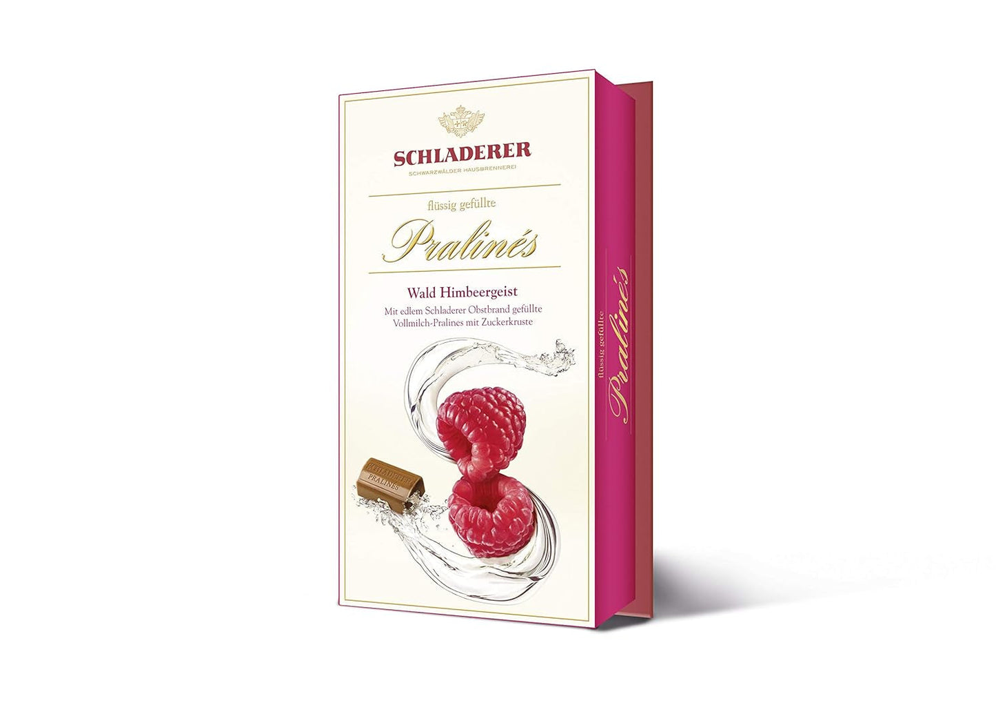 RCP Schladerer-pralines met frambozenspirit, melkchocolade, suikerkorst, vloeibare vulling, bevat alcohol, geweldig cadeau, 2 x 127 g