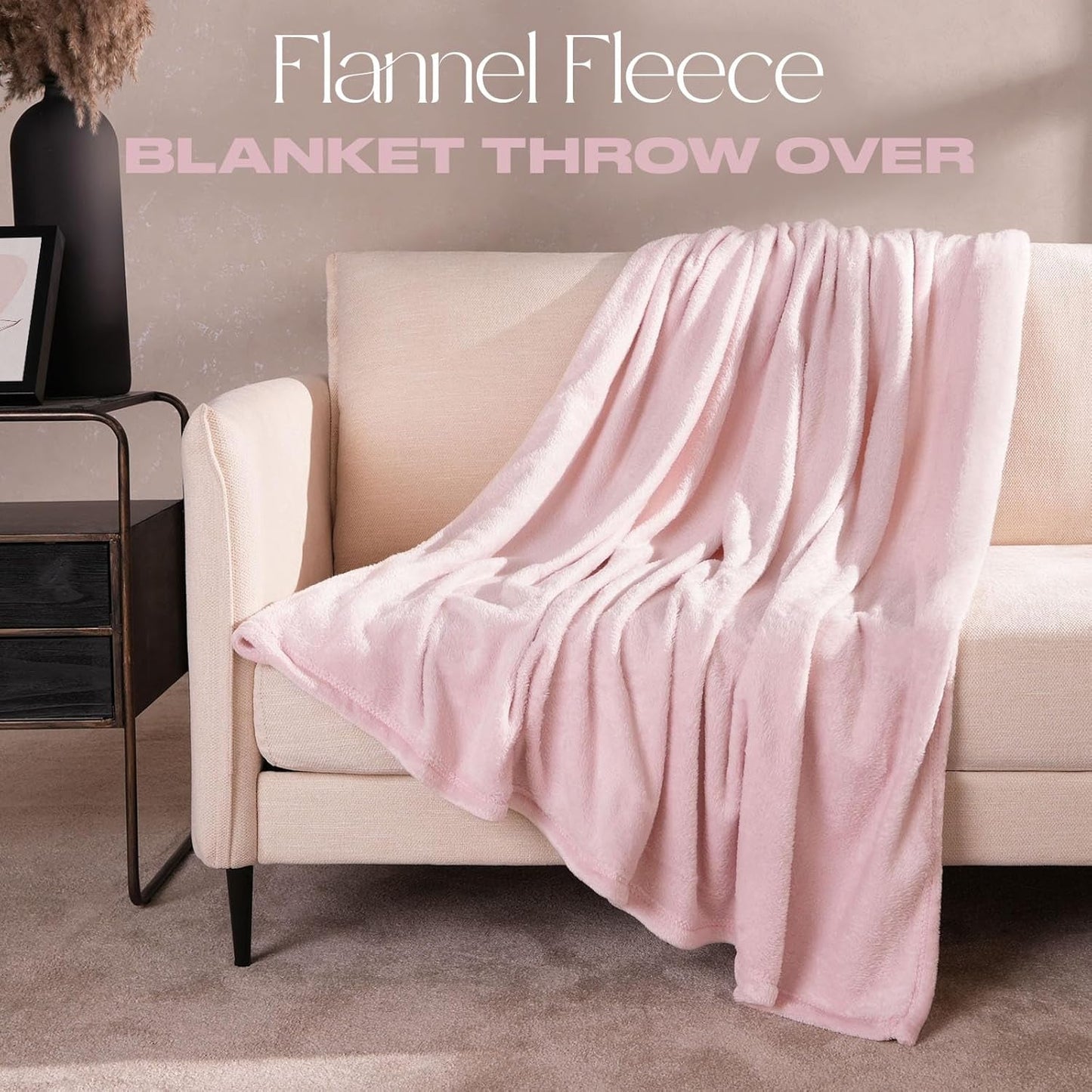 Brentford's flanellen fleece deken, extra zacht, groot, pluizig, warm, slaapkamersprei, eenpersoonsbed, bank, bank, blozen roze - 120 x 150 cm bedden en dekens Beuche den Brentfords-Store