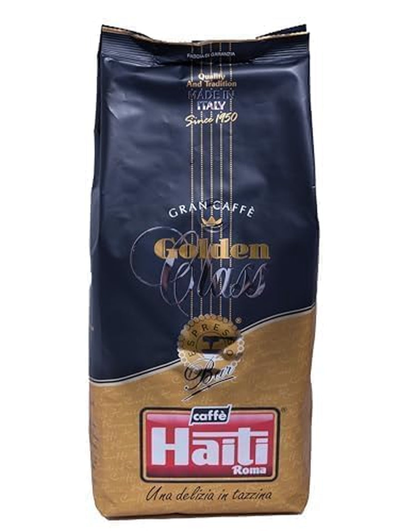 Caffè Haïti Roma Gran Caffè Golden Class koffiebonen in verpakkingen van 1 kg. Italiaanse ambachtelijke braad- en kwaliteitsmix.