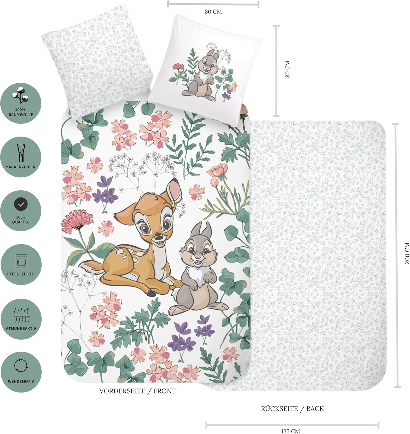 Kinderbeddengoed voor meisjes en jongens, cartoon, 100% katoen Beddengoed - kinderen Naty Shop