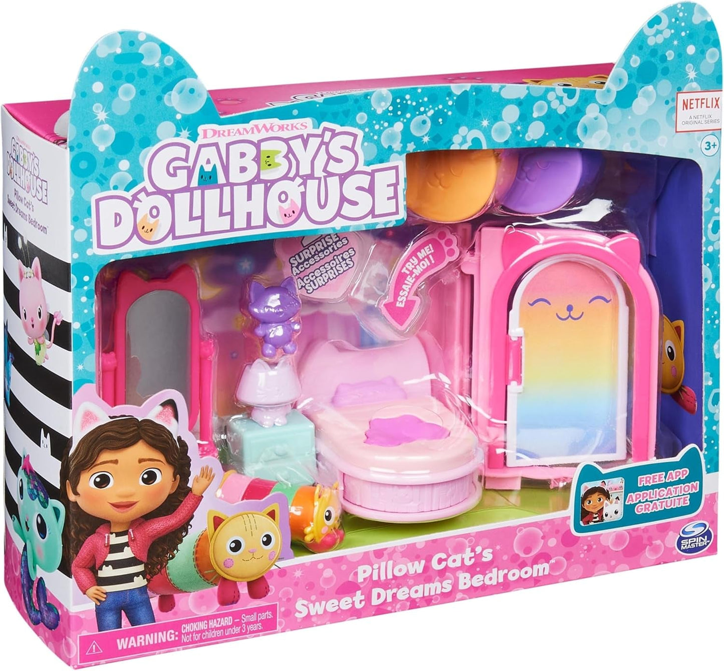 Gabby's poppenhuis deluxe kamer, kattenkamer, meubels en 2 verrassingsdozen met thema-accessoires, geschikt voor kinderen vanaf 3 jaar
