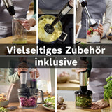 Bosch Stabmixer Ergomaster Serie 6 MSM6M673, 10 Jahre Motorgarantie, Edelstahl-Klingen, Verschleißfreie Keramik-Kupplung, Luftkühlung, Zerkleinerer, Kartoffelstampfer, Schneebesen, 1000 W Keuken Naty Shop